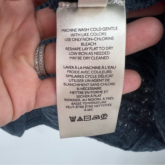 Anthropologie Lettie Tulip-Back Split Cardigan Blue Gray SP/MP - Picture 7 of 10